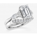 Step-Cut Rectangular Lab Diamond Bridal Set in 14K White Gold – 4.00 Total Carat Weight IGI Verified 3.00 CT Center · Precision Accent Diamonds
