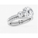 4.14 CTW Round Lab-Grown Diamond Three-Stone Bridal Set – 3 CT Center