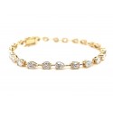 14K Yellow Gold Oval & Pear Lab Diamond Alternating Tennis Bracelet – 6.27 CTW