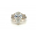 Auryx Pear 7.48 CTW Lab Grown Diamond Bridal Ring Set – 14K Yellow Gold