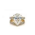 Auryx Pear 7.48 CTW Lab Grown Diamond Bridal Ring Set – 14K Yellow Gold